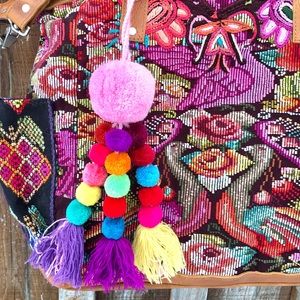 Large Pom Bag Pompom Fringe Guatemala Tassel